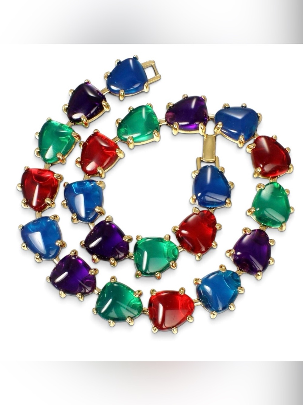 Vintage Avon 1988 Jewelesque Nugget Necklace Colorful Lucite Primary Colors